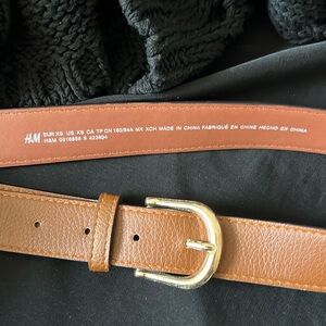 Brown false leather belt XS